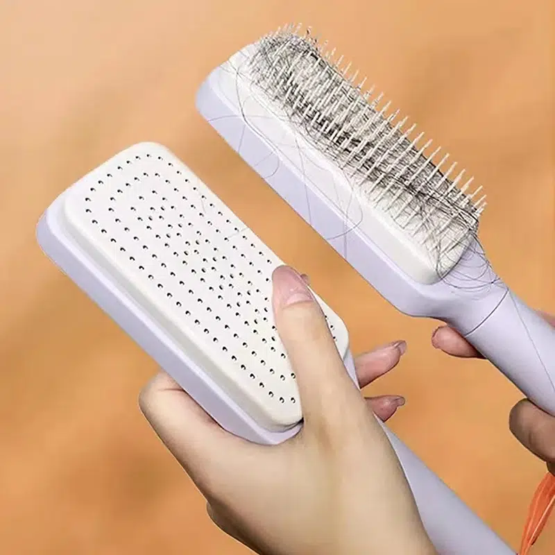 kf-S8a5dbc8d4c474dbc837c02f246f22d2cZ-Self-Books-Brosse-Cheveux-pour-Femme-Peigne-de-nergie-du-Cuir-oral-elu-Anti-Perte-de Brosse auto nettoyante